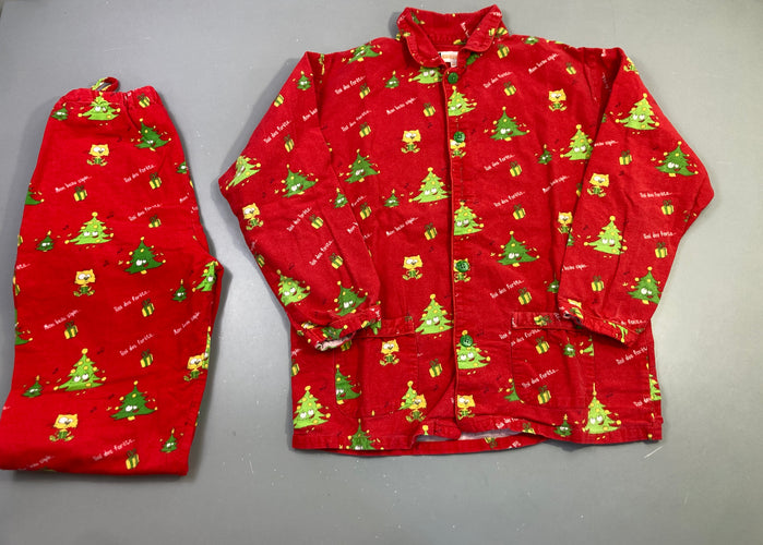Pyjama 2 pièces rouge sapins chat, moins cher chez Petit Kiwi