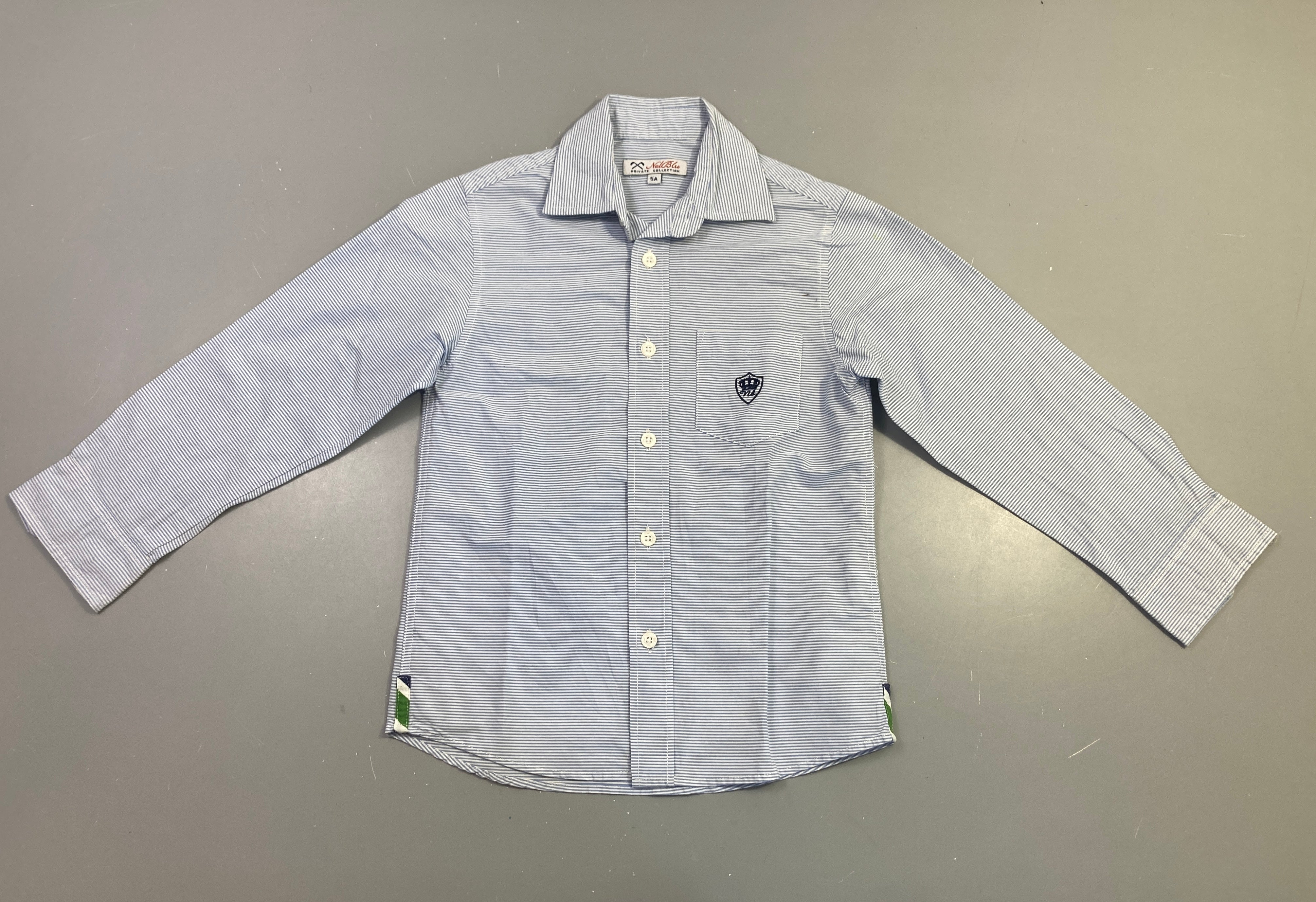 Chemise ml rayée bleu blanc, NelBlu