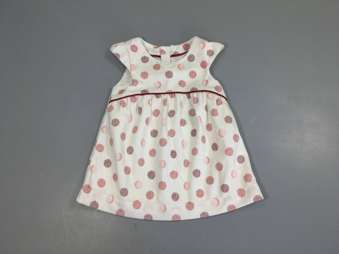 Neuf-Robe s.m velours ras blanc pois rosés, moins cher chez Petit Kiwi