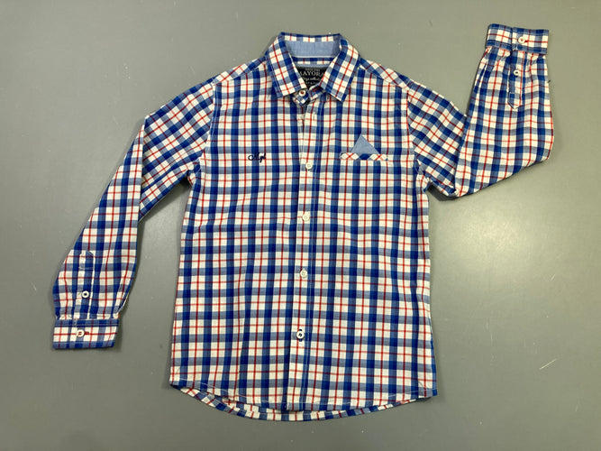 Chemise ml carreaux bleu rouge, moins cher chez Petit Kiwi