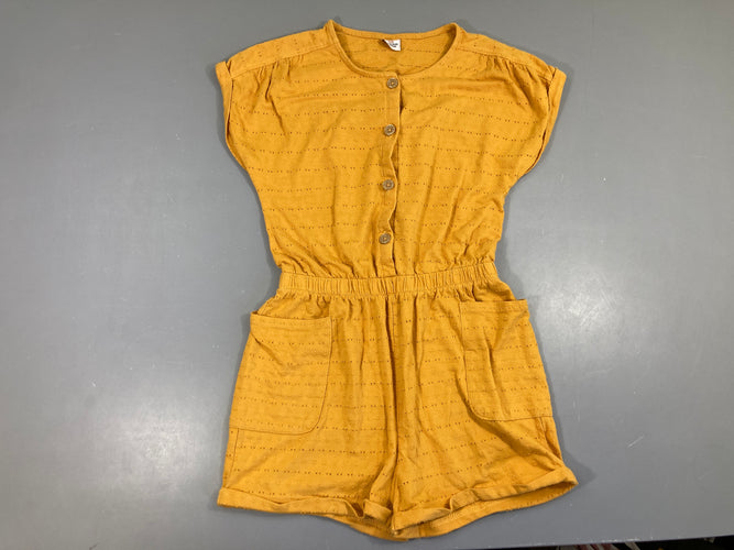 Combishort molleton orange ajouré, légèrement bouloché, moins cher chez Petit Kiwi