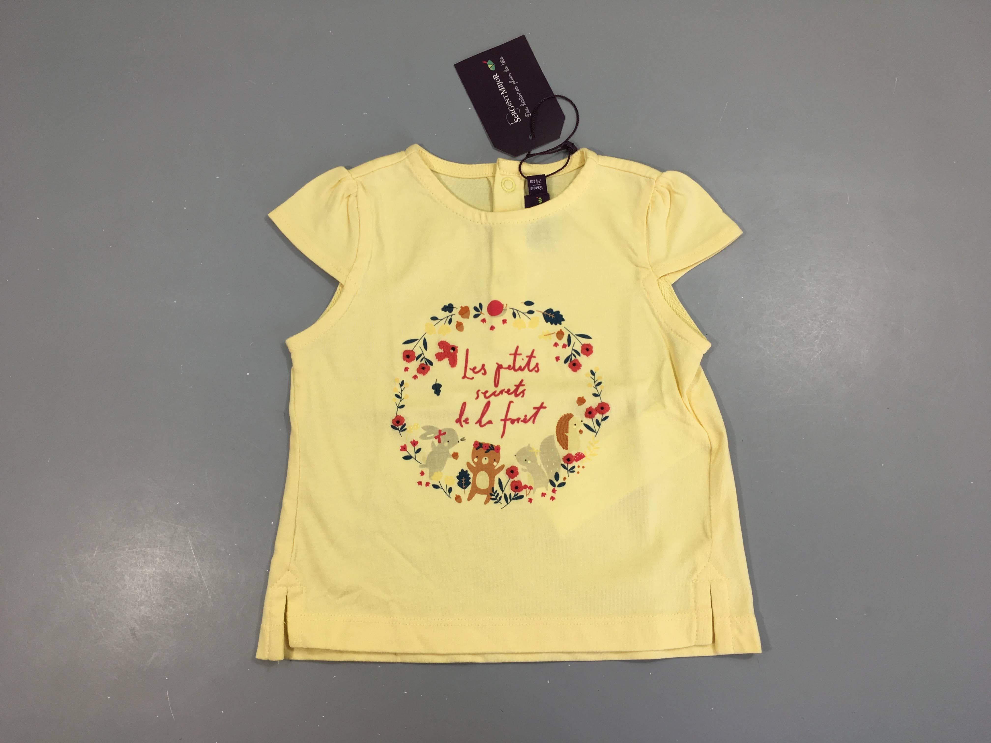 T-shirt m.c jaune Les ptits secrets