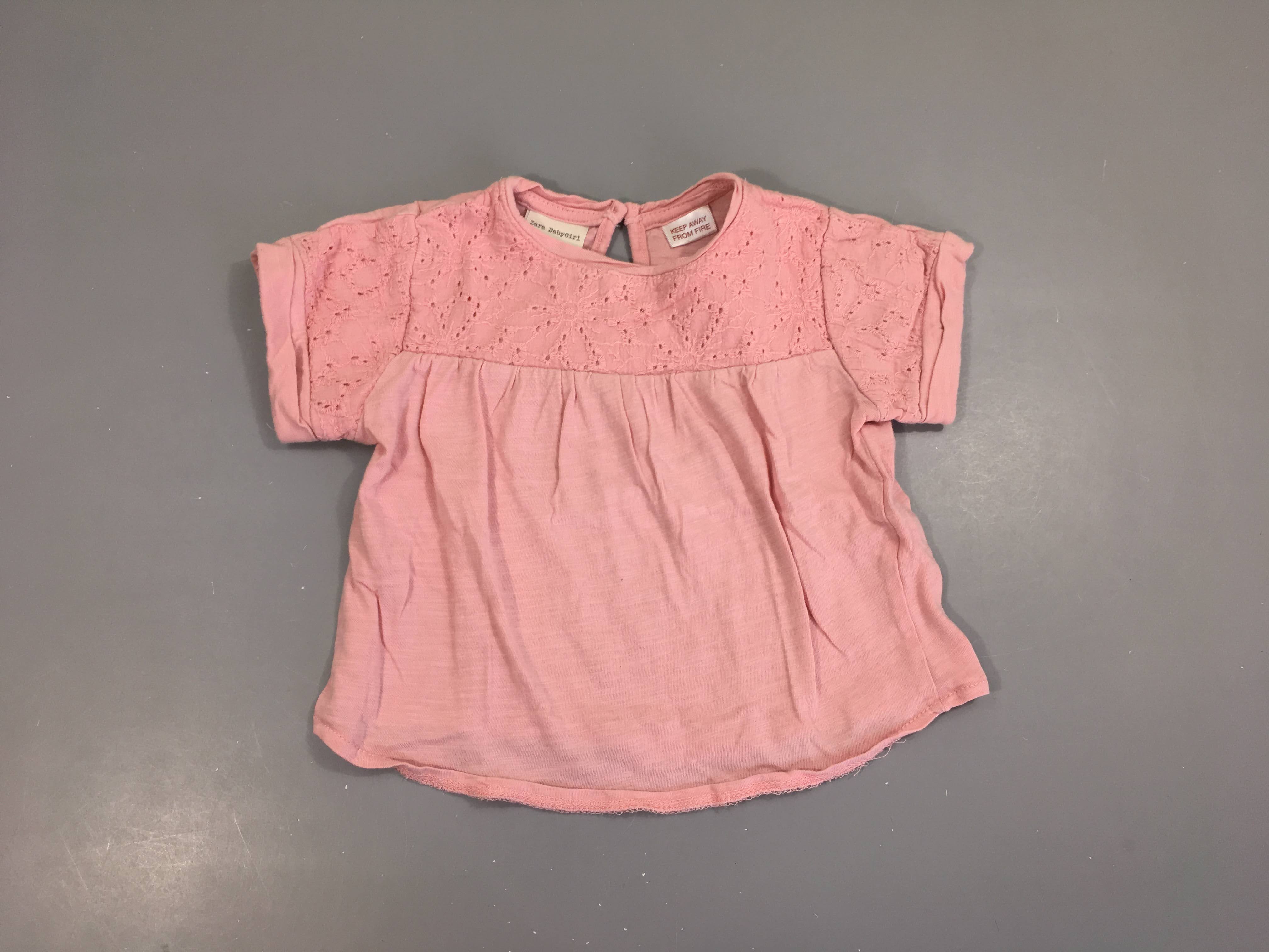 T-shirt m.c rose texturé haut