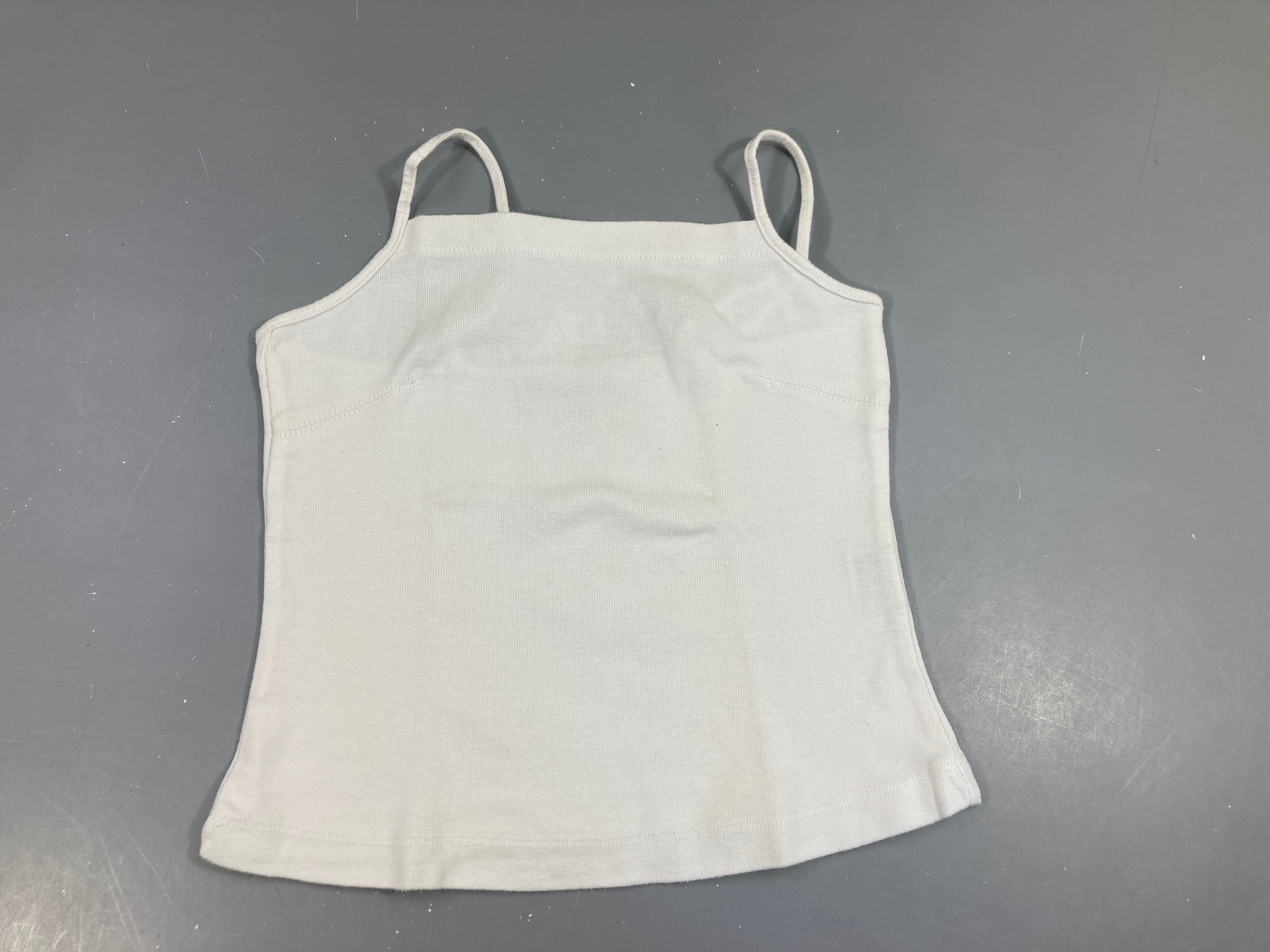 Chemisette fines bretelles molleton blanc boulochée