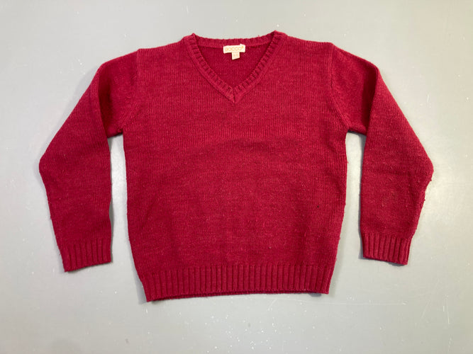 Pull col V bordeaux, 30% bouloché, Gocco, moins cher chez Petit Kiwi