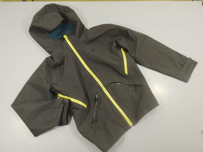 Veste style coupe zippée à capuche noir  et jaune "Quechua", moins cher chez Petit Kiwi