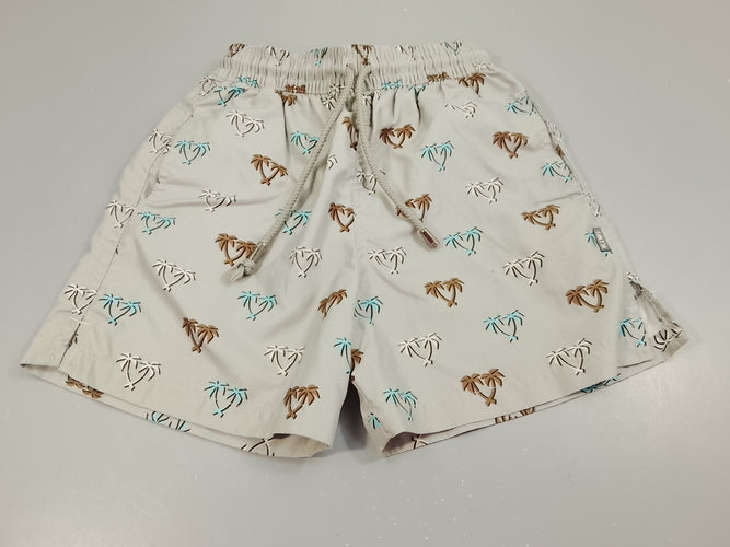 Maillot short Kiwi gris motifs palmiers, moins cher chez Petit Kiwi