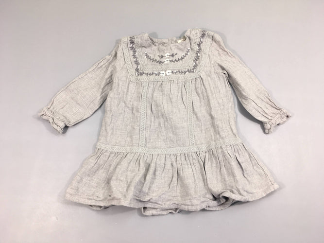 Robe m.l grise dentelle superposée haut Sfera, moins cher chez Petit Kiwi