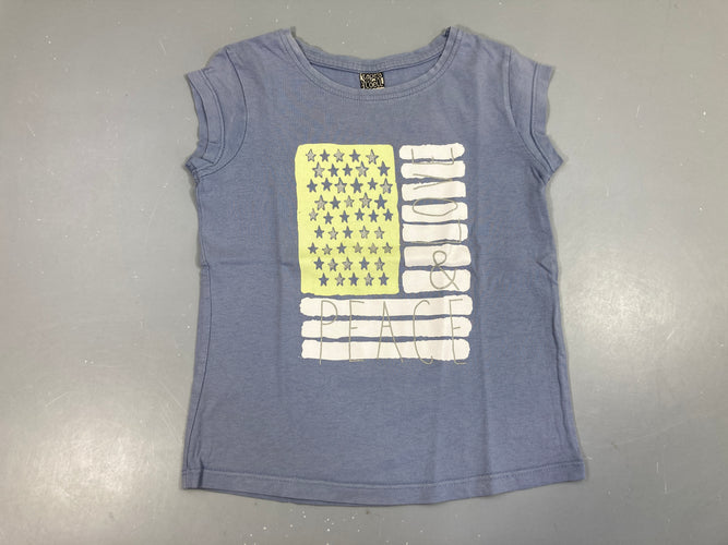 T-shirt m.c bleu Peace, moins cher chez Petit Kiwi