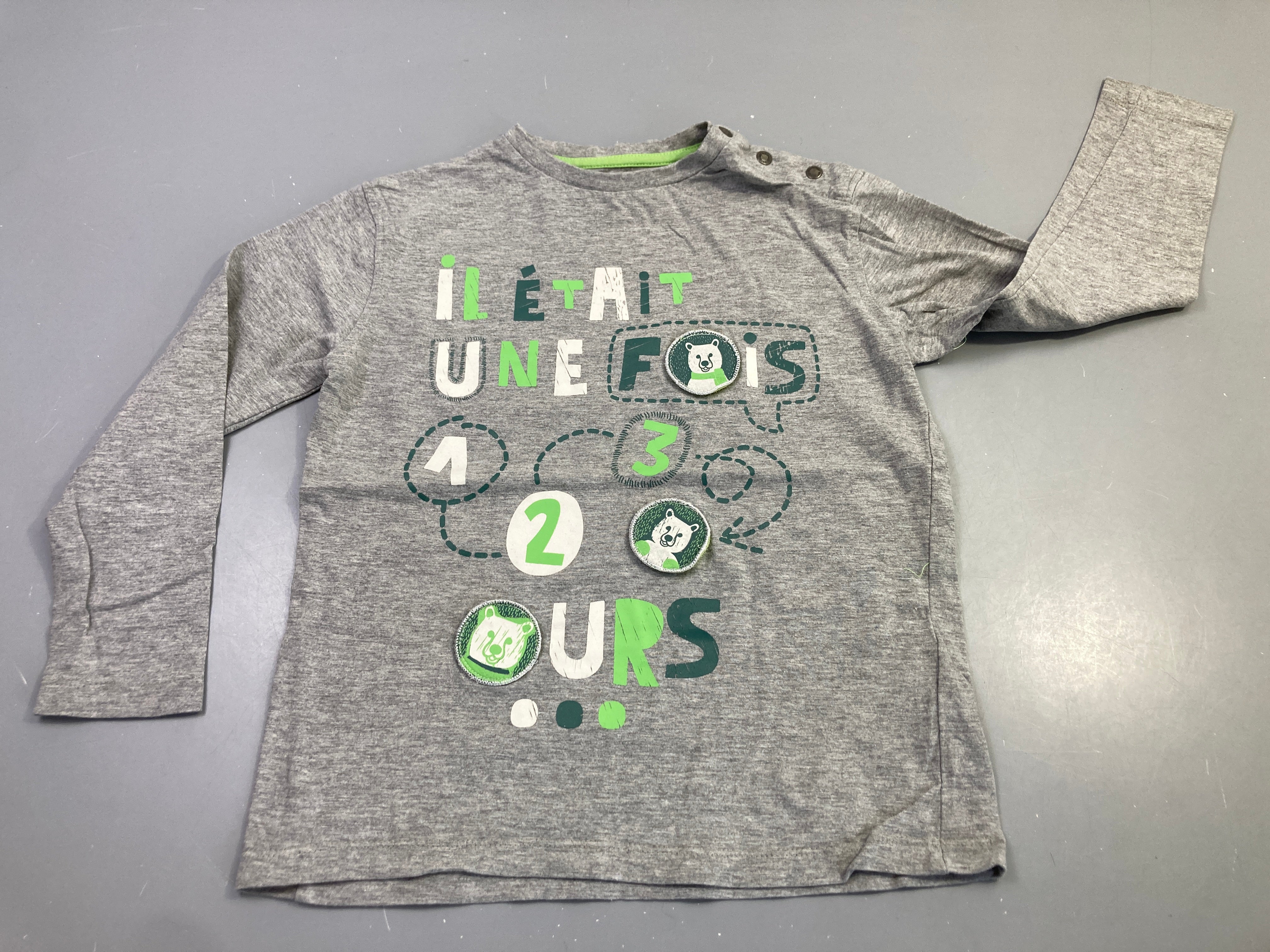 T-shirt m.l gris il était une fois ours