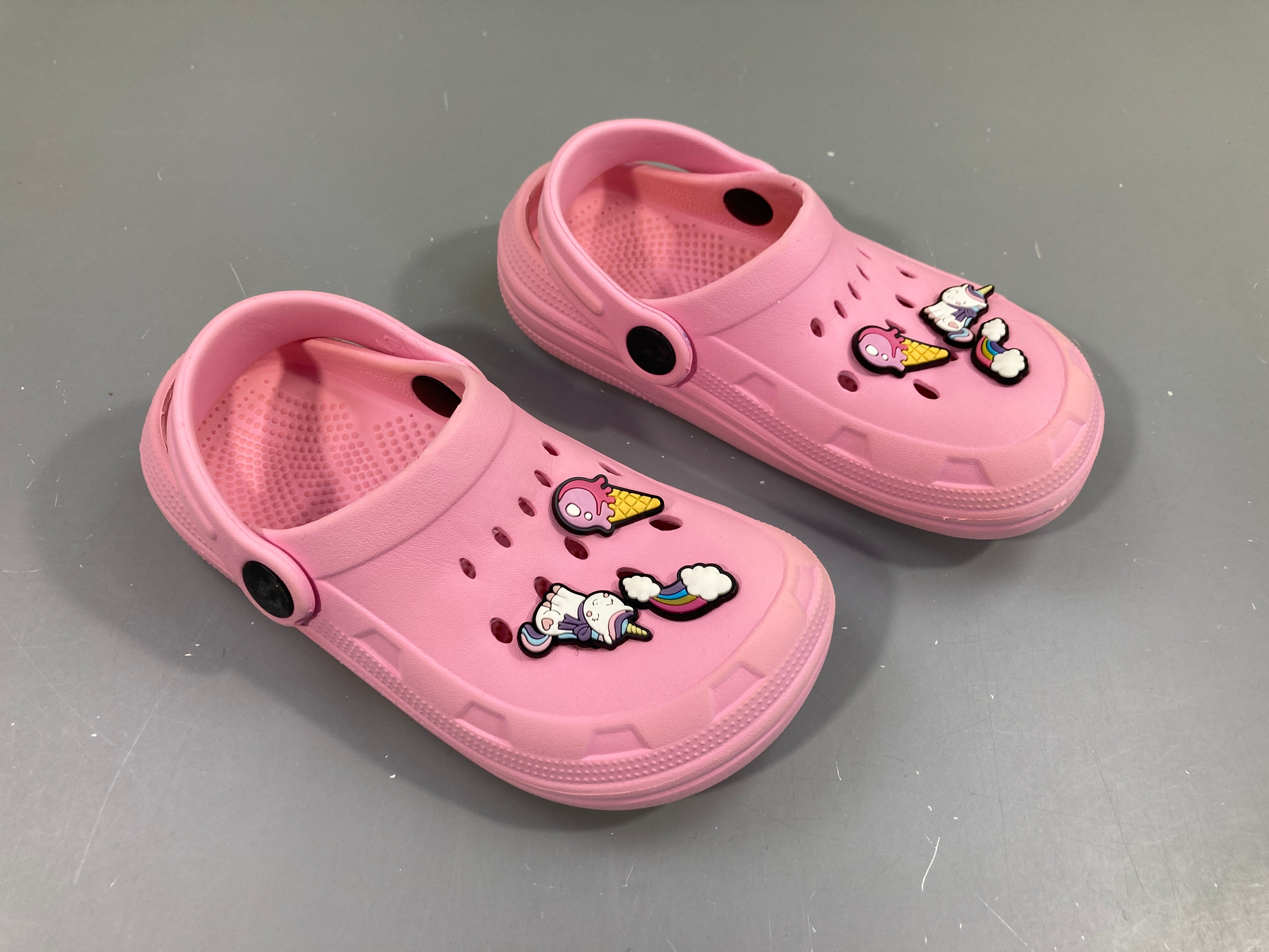 Sabots style Crocs rose licornes, 27, état neuf