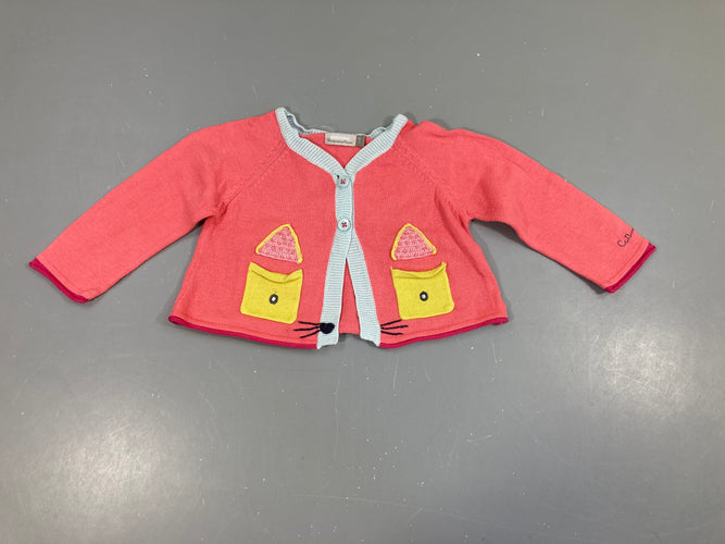 Gilet rose renard, moins cher chez Petit Kiwi