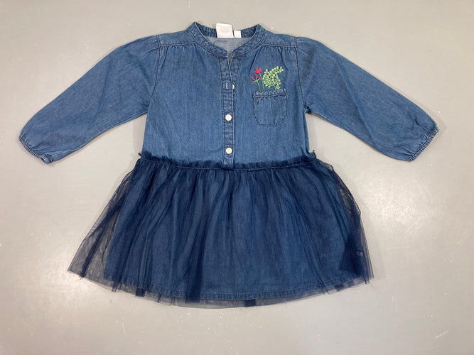 Robe m.l denim tulle, moins cher chez Petit Kiwi