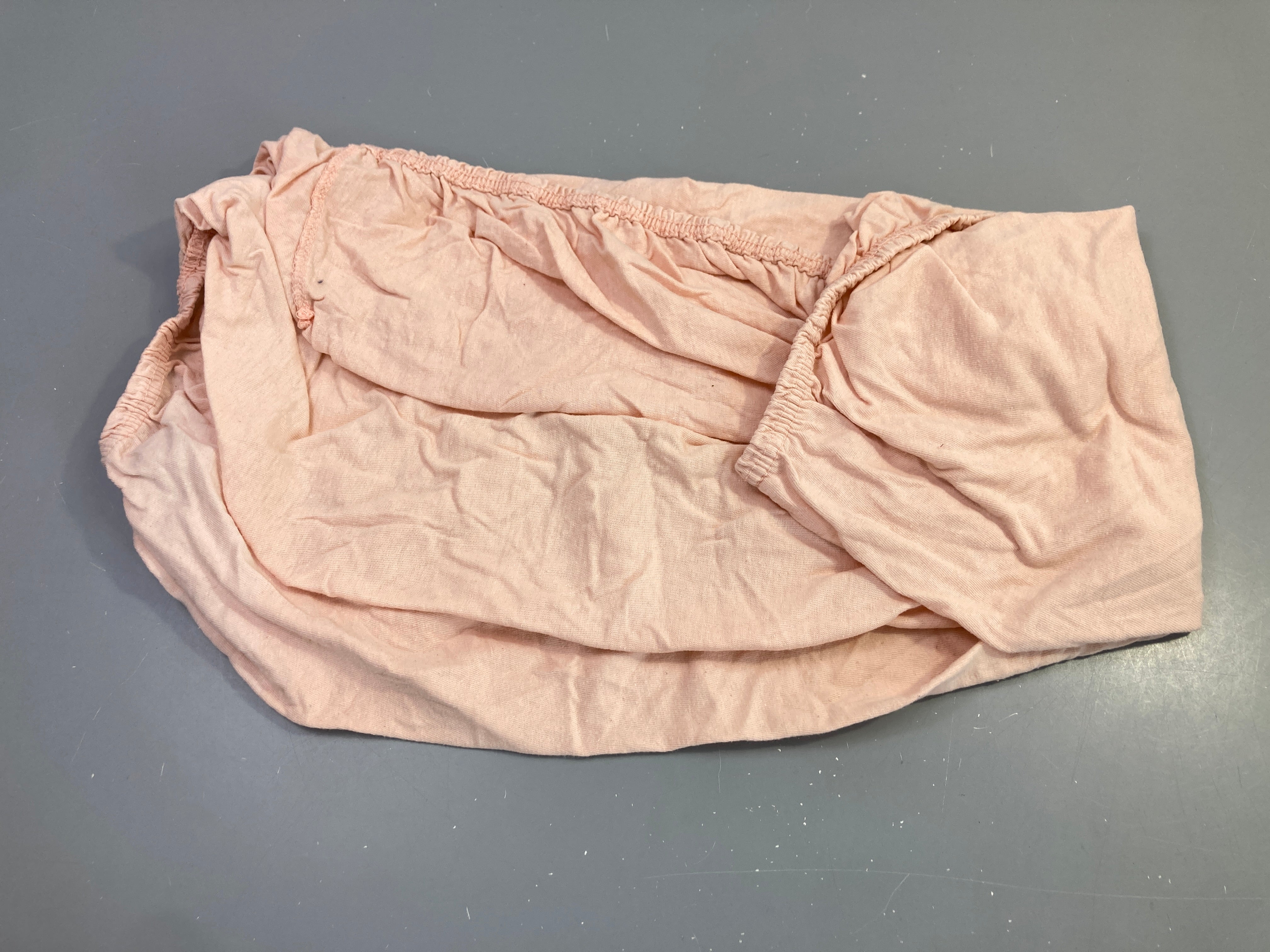 Drap housse rose pâle uni coton 60-120cm