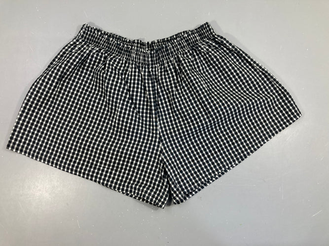 Short ample à carreaux noir/blanc, moins cher chez Petit Kiwi