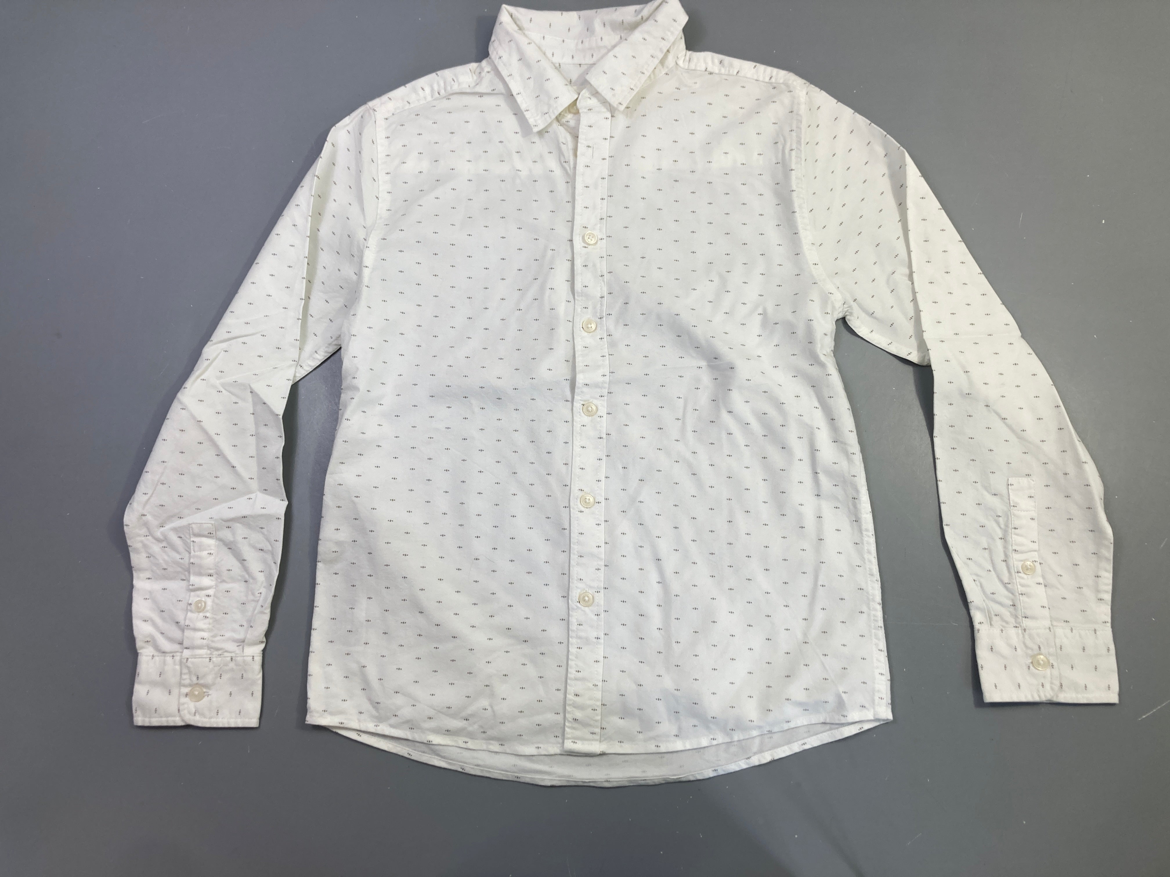 Chemise m.l blanche à motifs