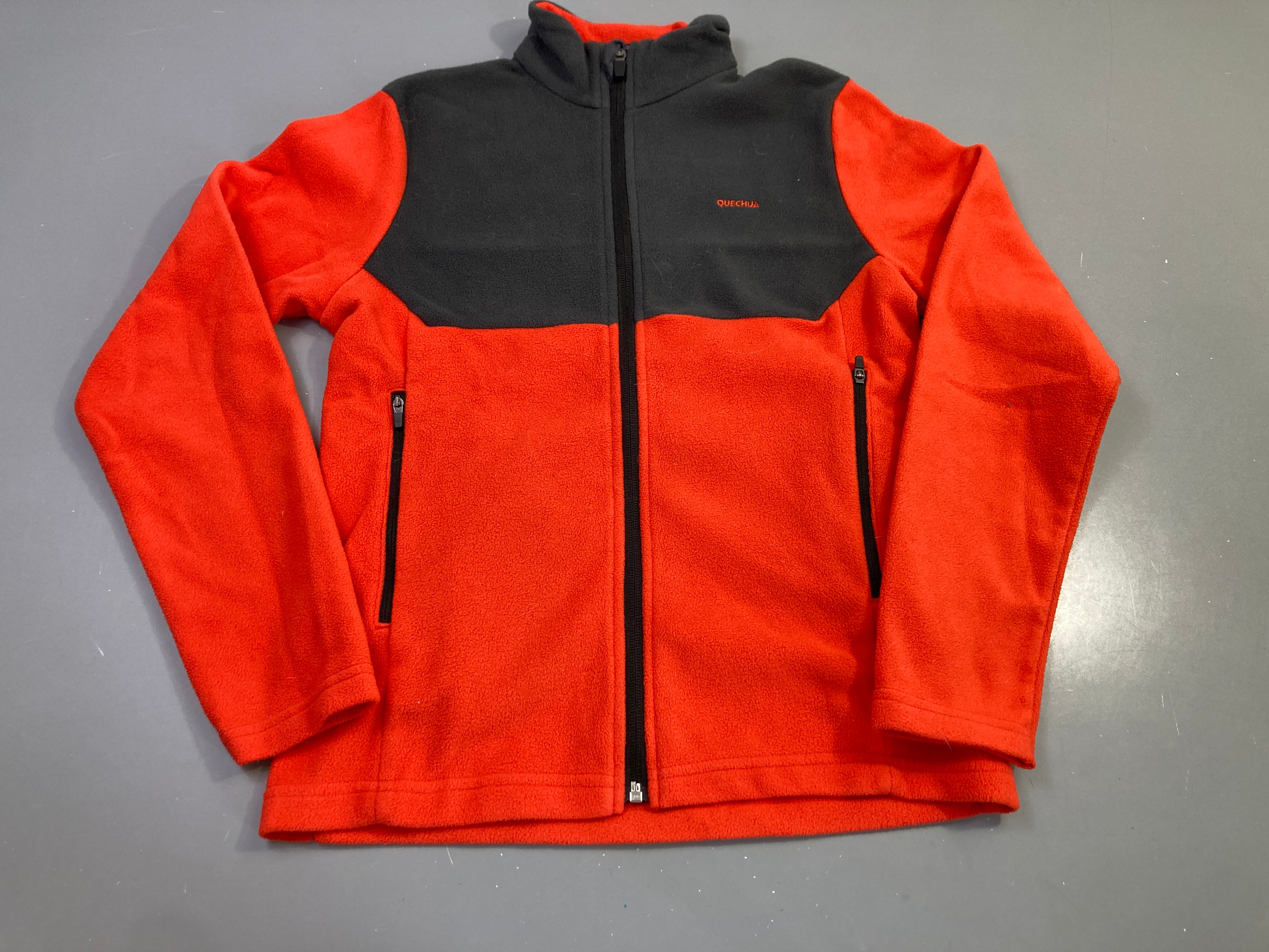 Polar zippé orange gris