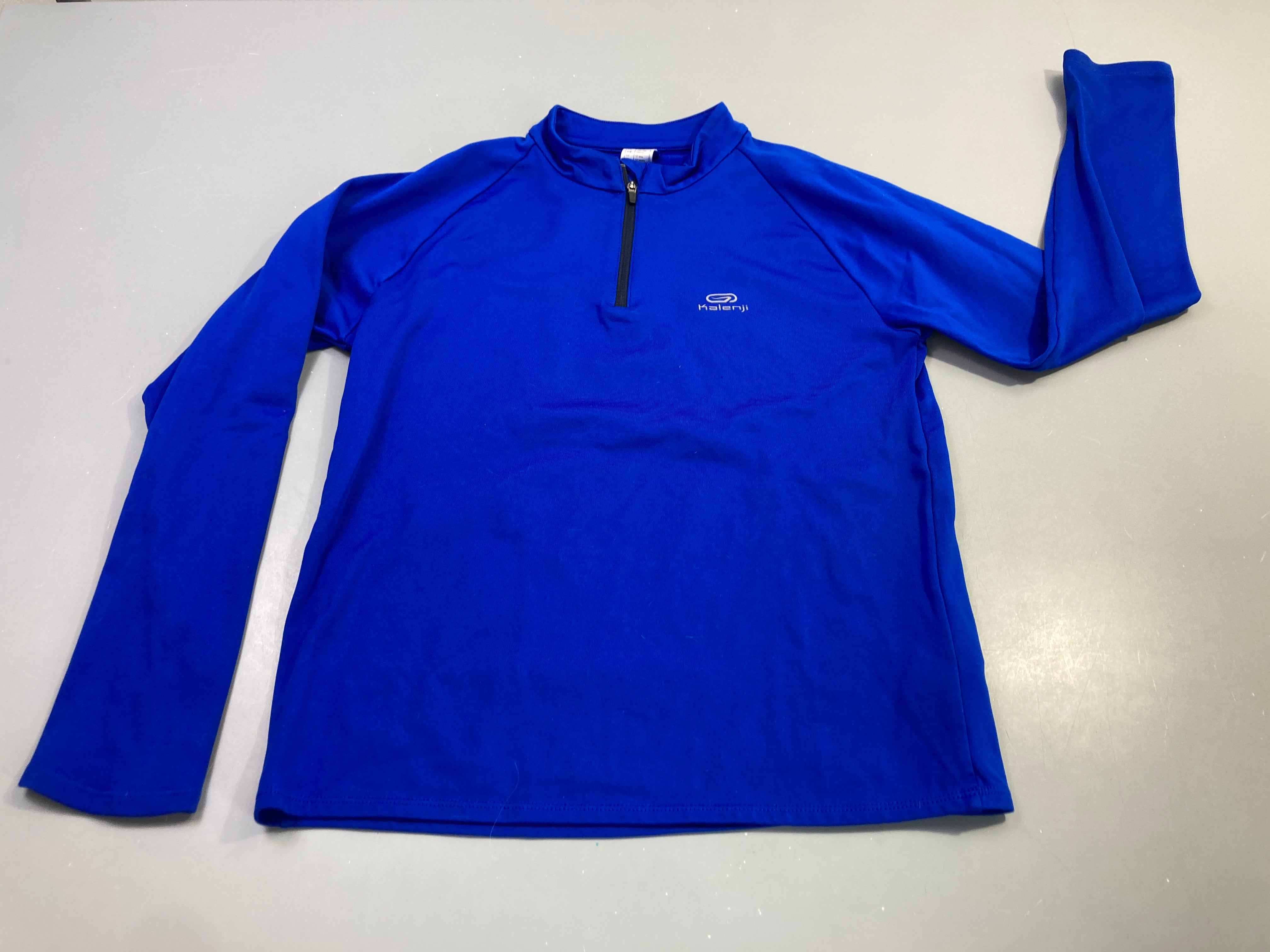 T-shirt m.l bleu roi zippé sport Kalenji