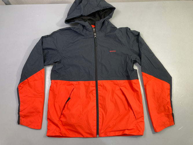 Veste zippée imperméable capuche gris orange, moins cher chez Petit Kiwi