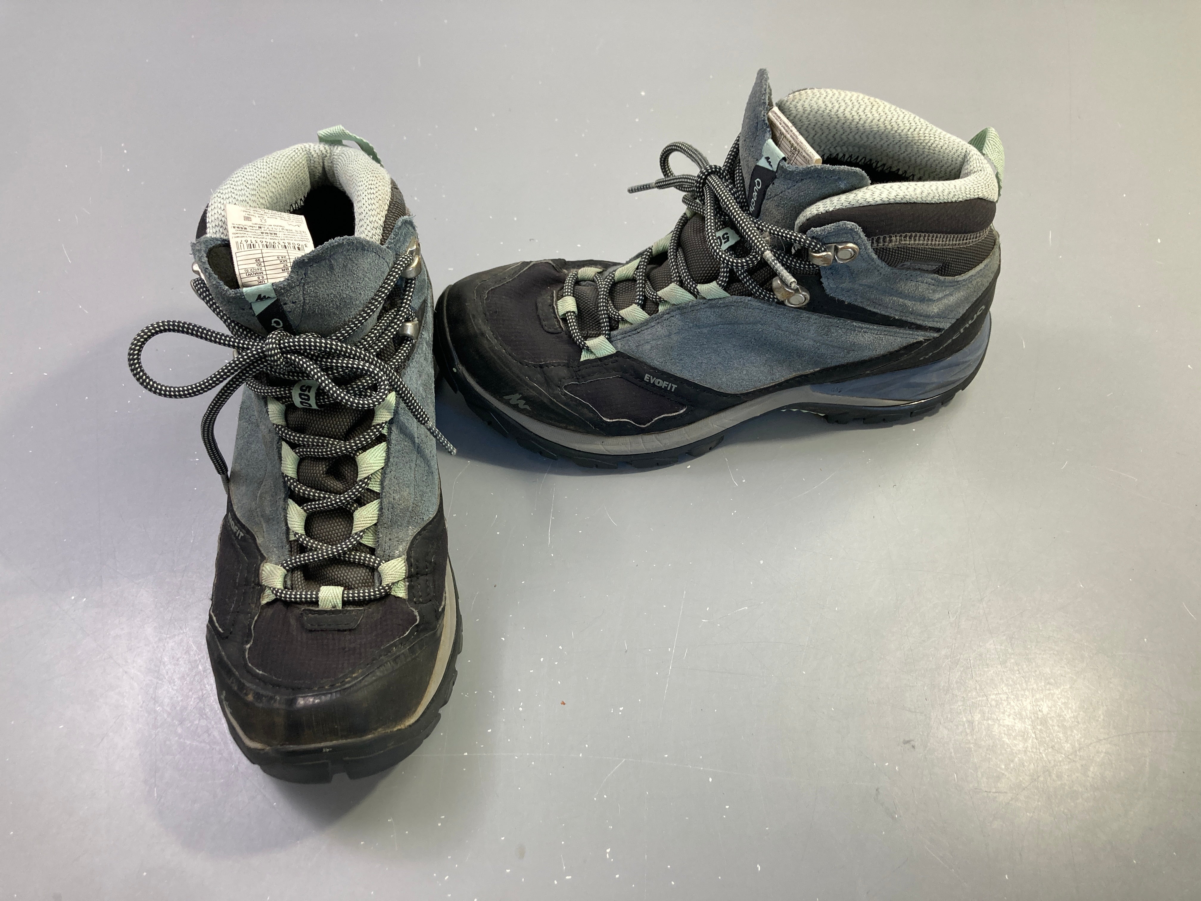 Chaussures de randonnée montantes grises vertes
