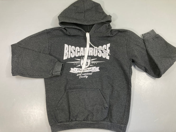 Sweat à capuche gris foncé Biscarosse, moins cher chez Petit Kiwi