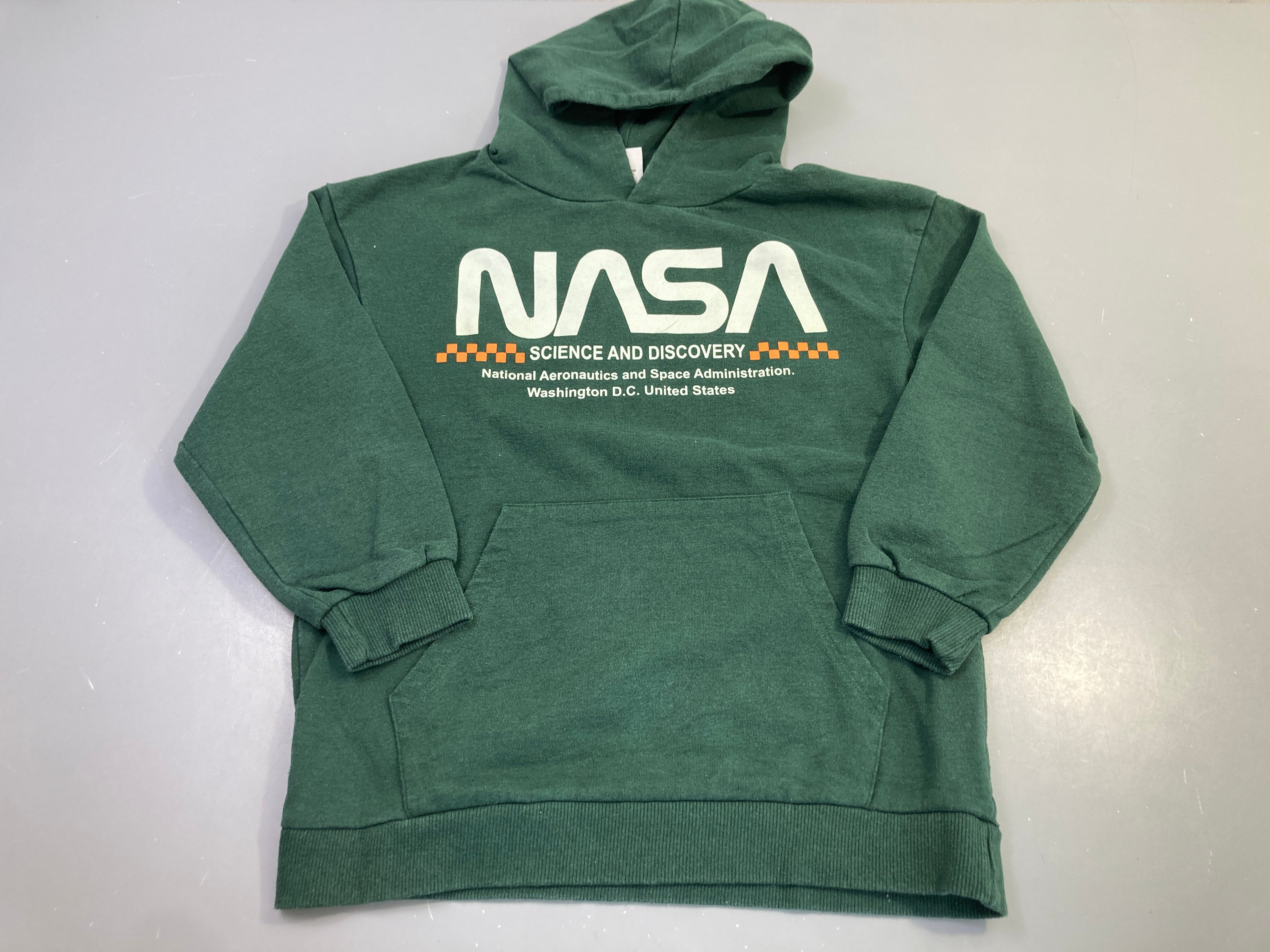 Sweat molleton zippé capuche vert NASA-Bouloché