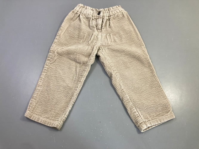 Pantalon velours côtelé beige, moins cher chez Petit Kiwi