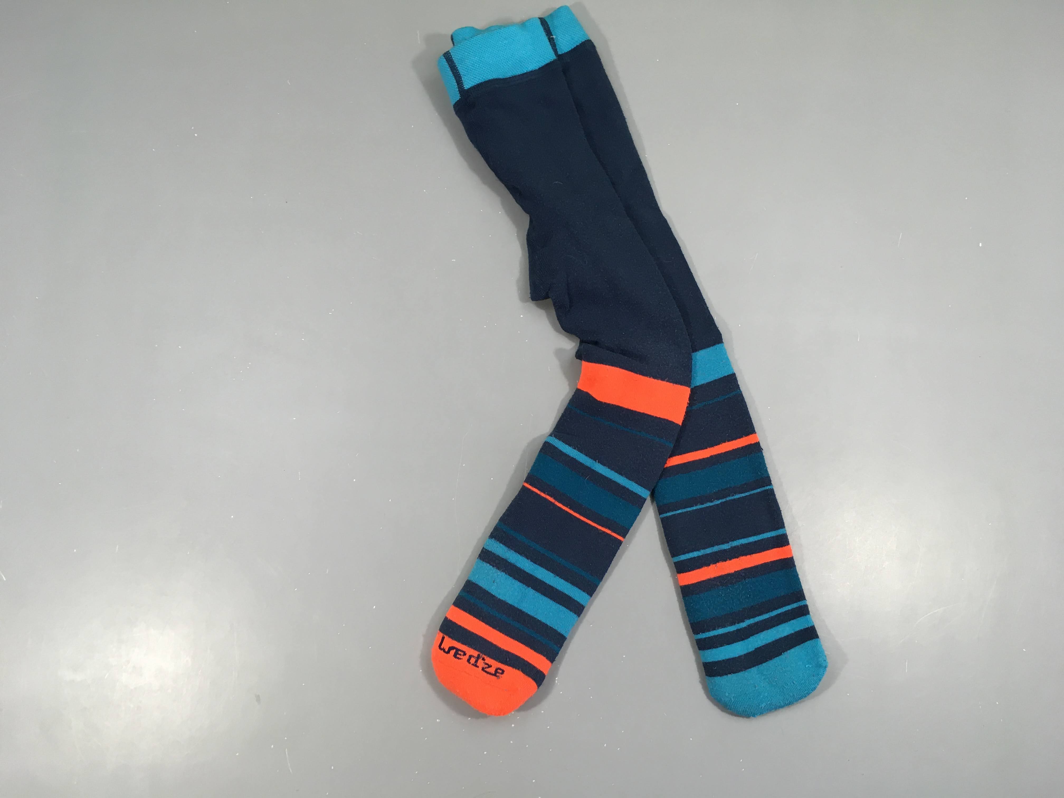 Collants bleu rayé orange Wed'ze