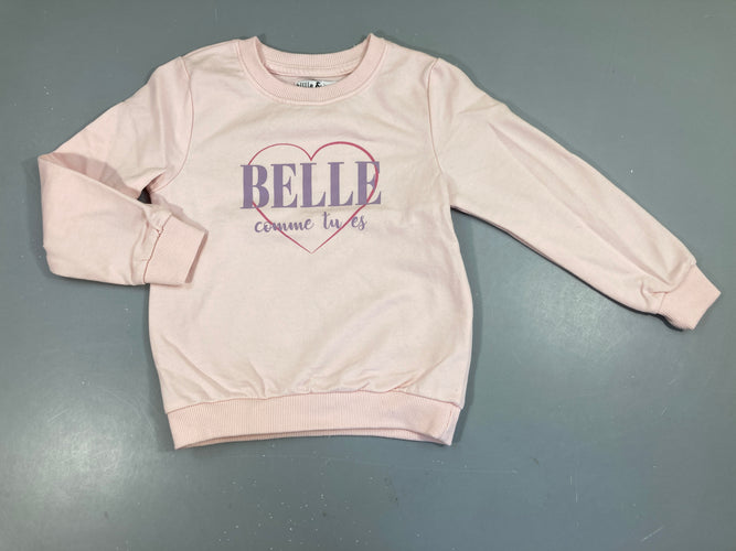 Sweat rose clair Belle, moins cher chez Petit Kiwi