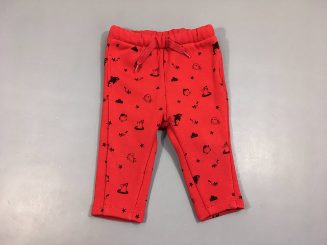 Pantalon molleton rouge animaux, moins cher chez Petit Kiwi