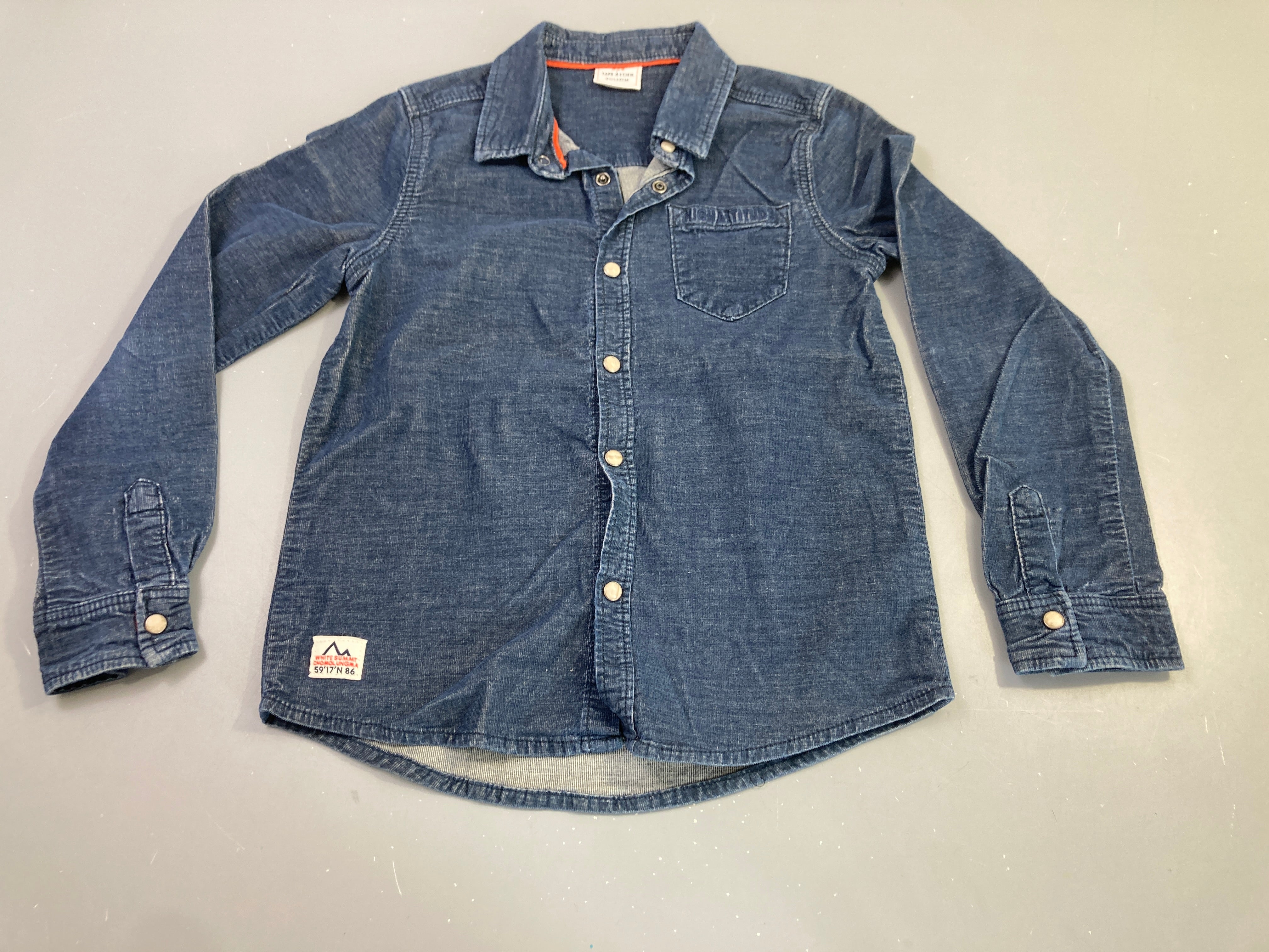 Chemise m.l bleu marine velours côtelé