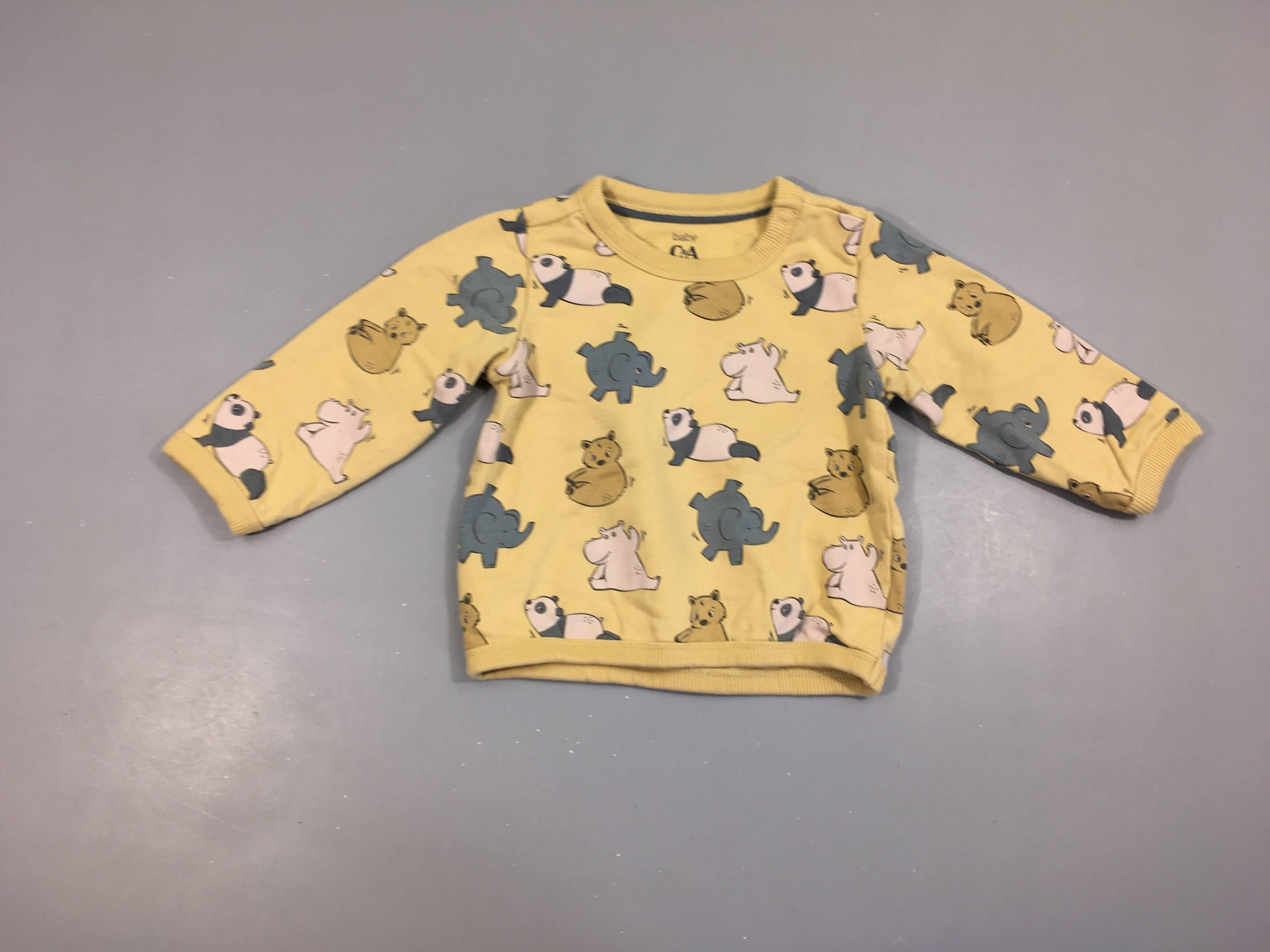 Sweat léger jaune animaux