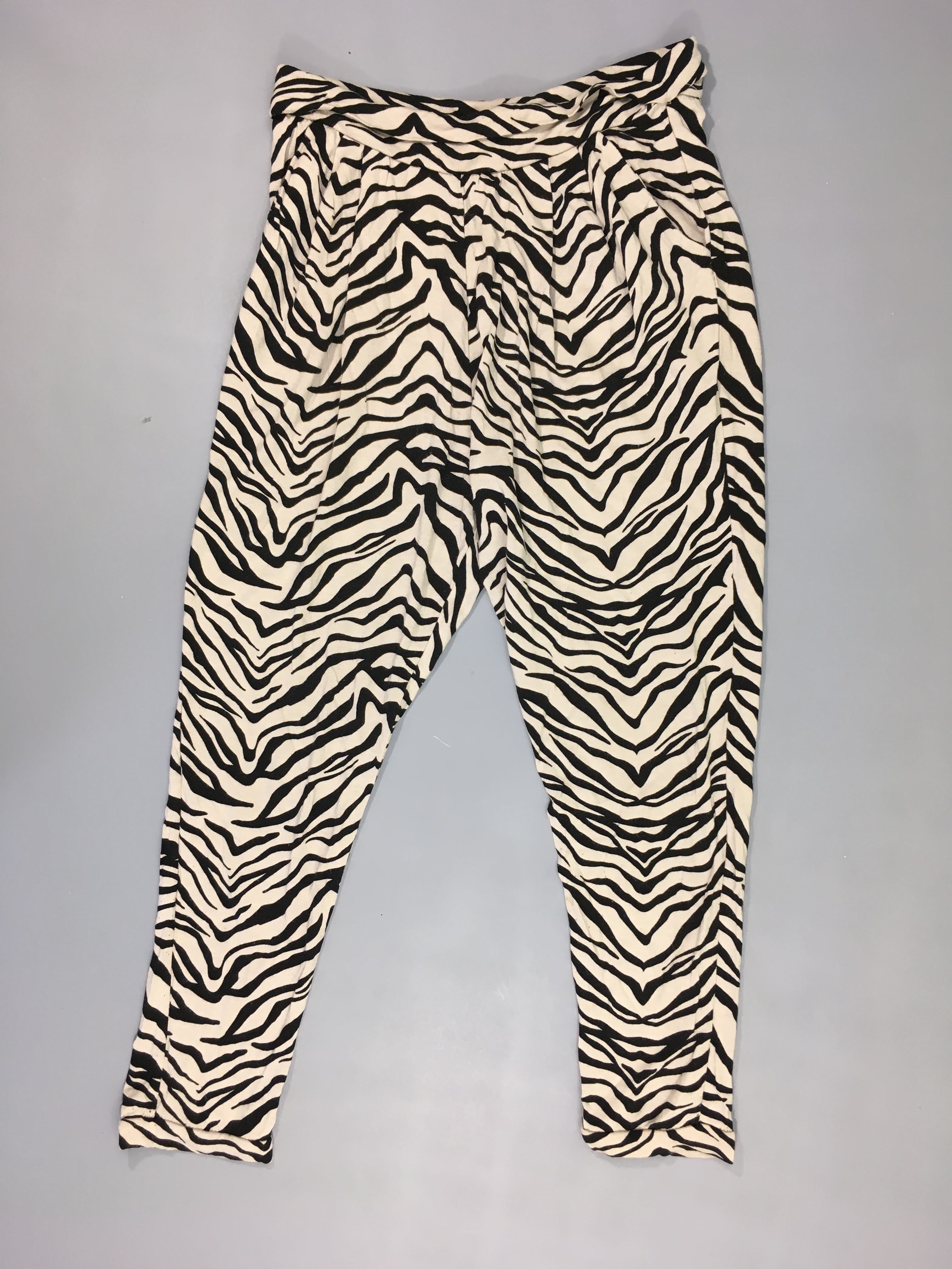 Pantalon fluide jersey écru zébré