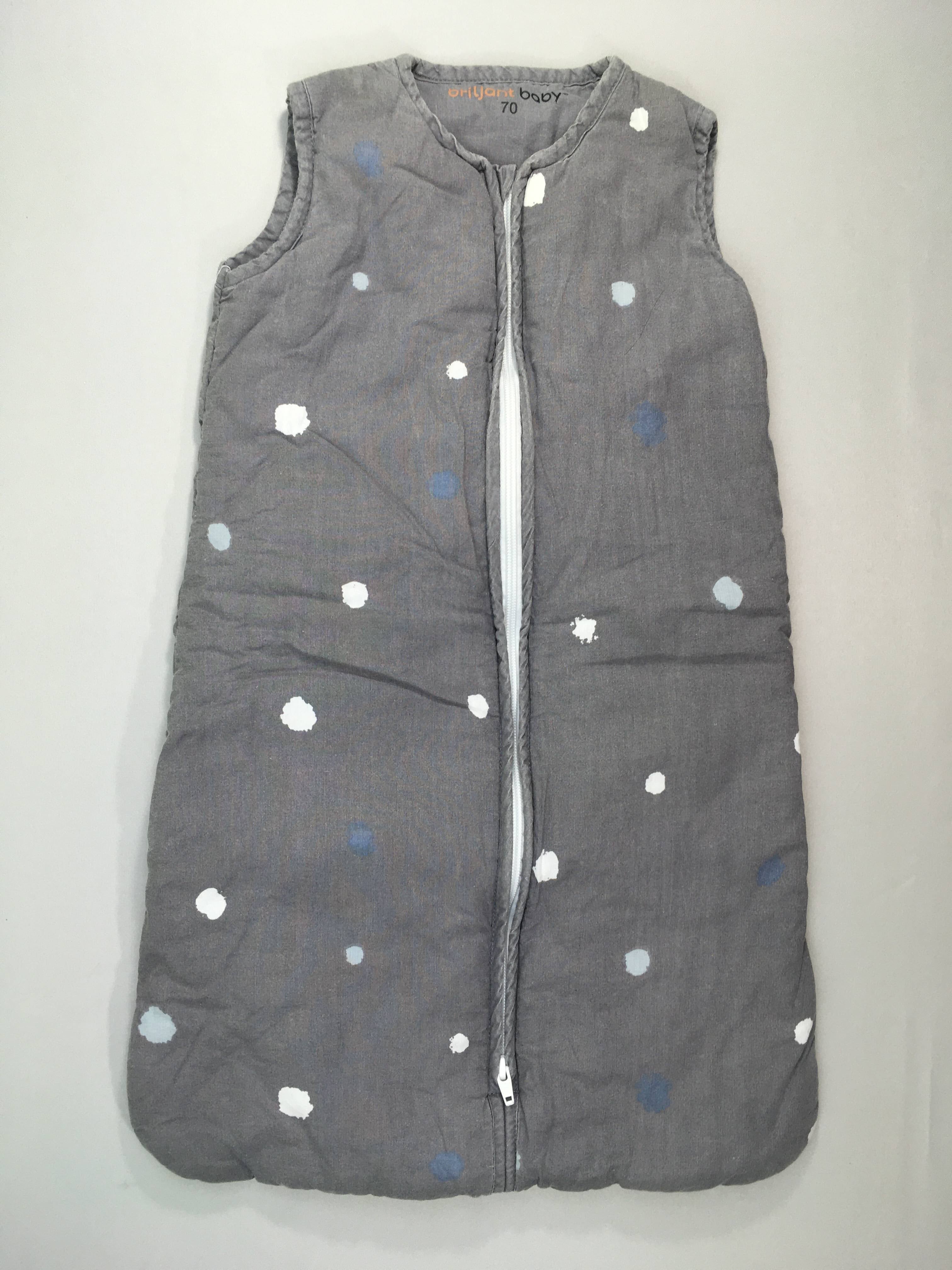 Sac de couchage s.m gris pois blanc-gris-bleu 70cm