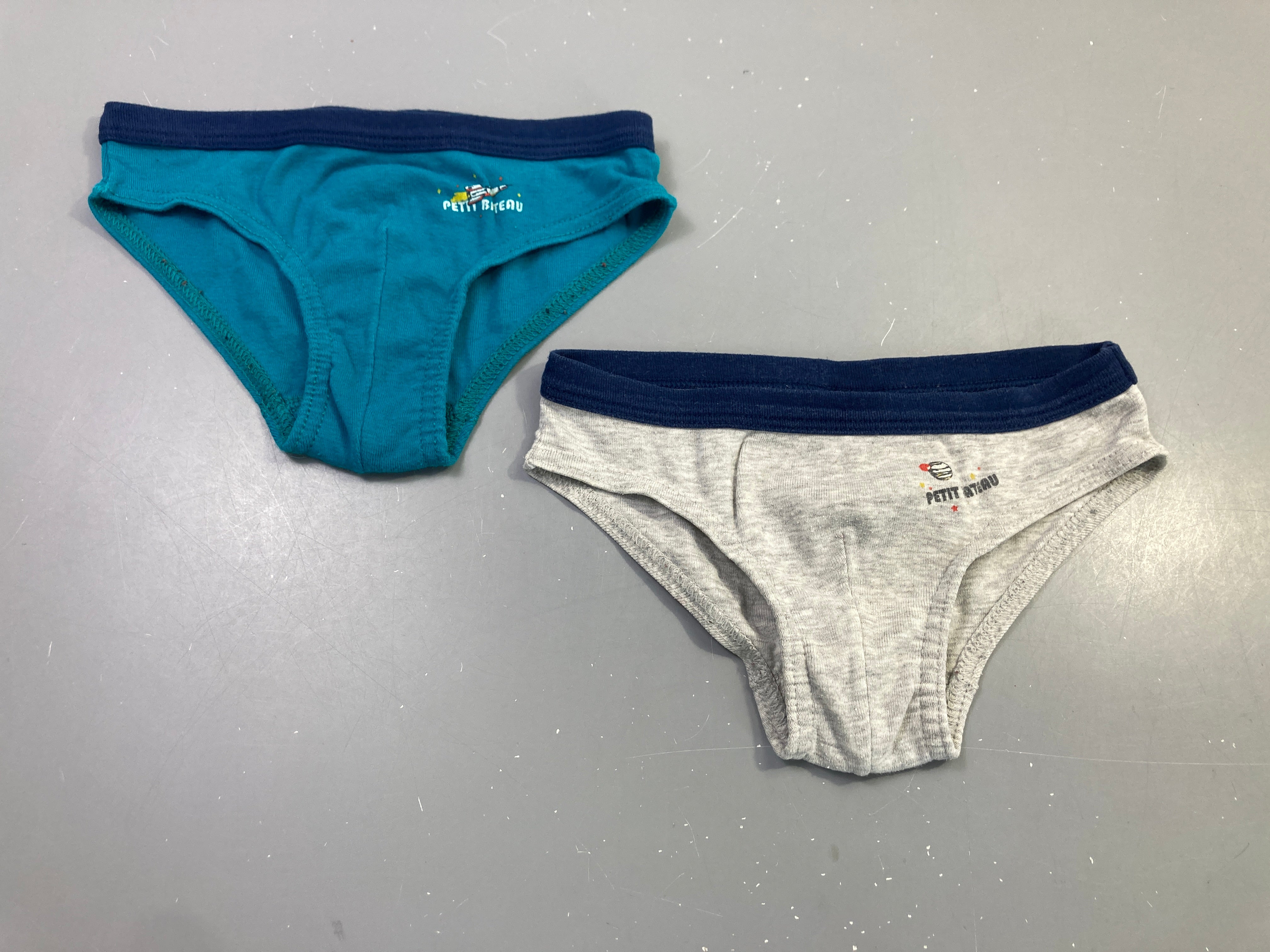 Lot 2 slips bleu turquoise et gris