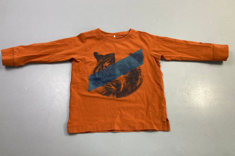T-shirt m.l rouille imprimé tigre, moins cher chez Petit Kiwi