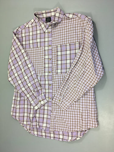 Chemise oversized m.l lavande carreaux, moins cher chez Petit Kiwi