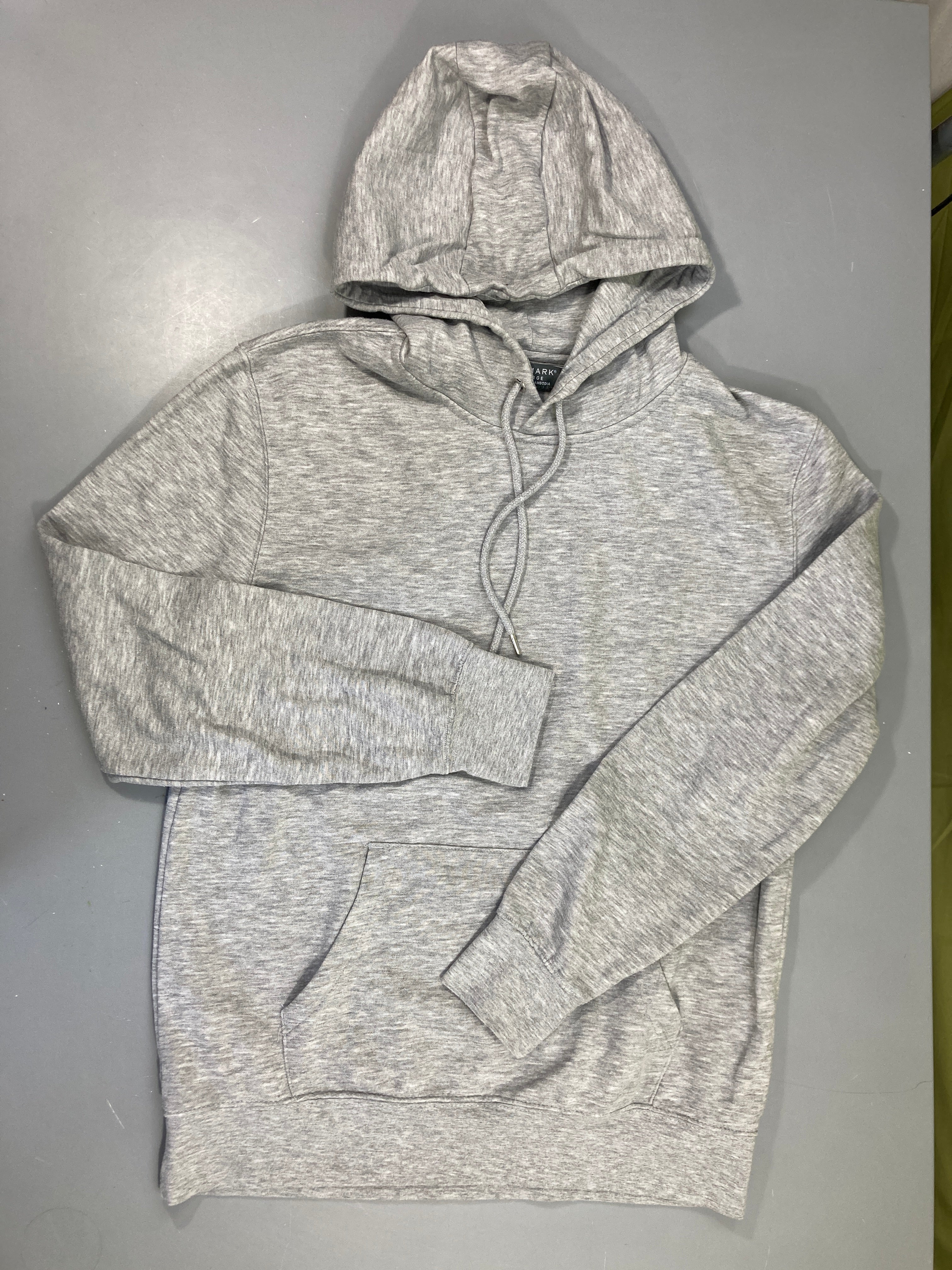 Sweat à capuche gris chiné bouloché