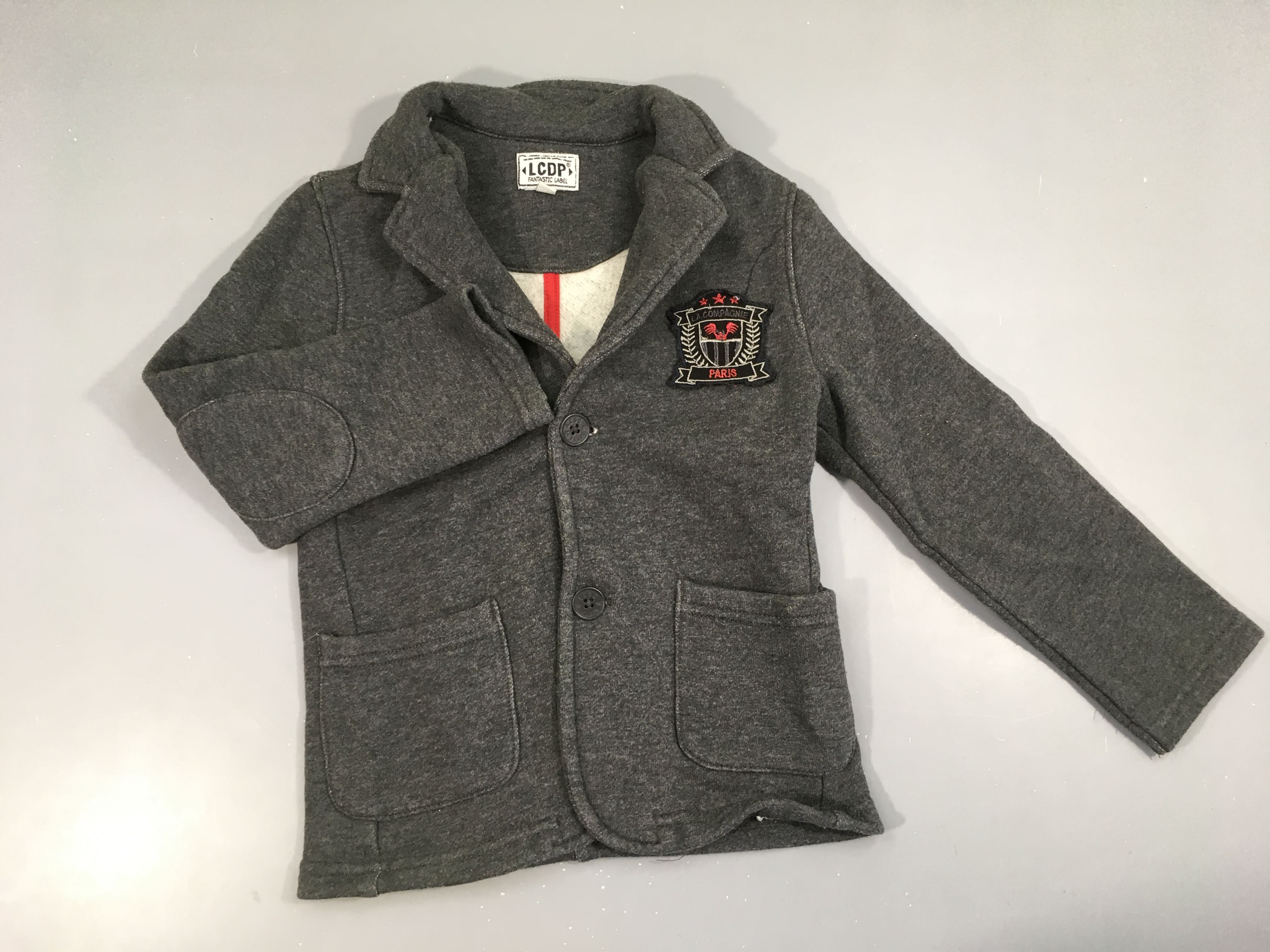 Veste blazer molleton gris chiné