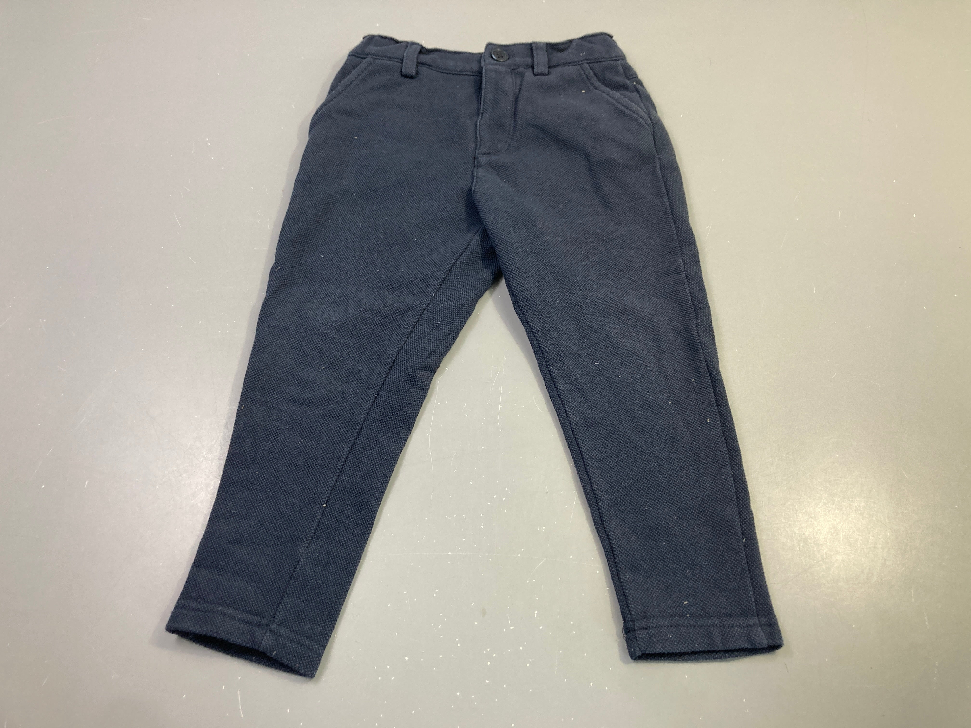 Pantalon coton piqué bleu marine-bouloché+