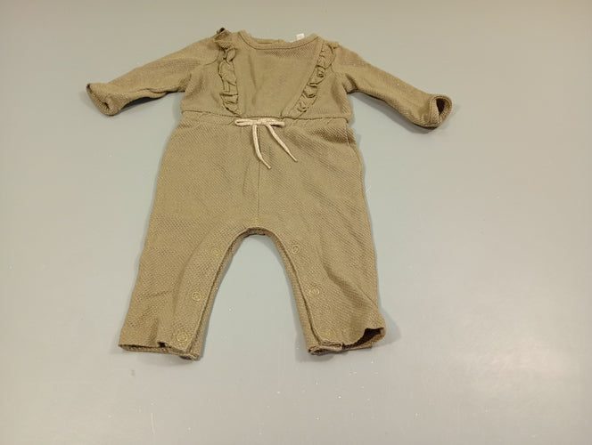 Combinaison kaki , fils dorés, moins cher chez Petit Kiwi