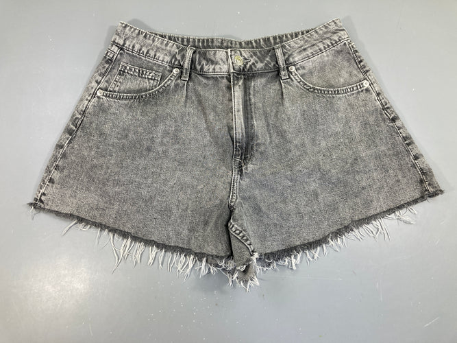 Short en jean gris effet effiloché 42, moins cher chez Petit Kiwi