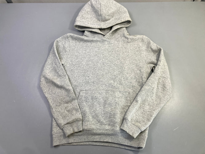 Sweat capuche gris chiné, légèrement bouloché, moins cher chez Petit Kiwi