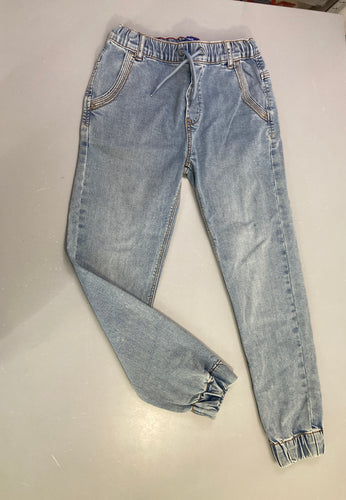 Jean jogger bleu clair délavé, moins cher chez Petit Kiwi