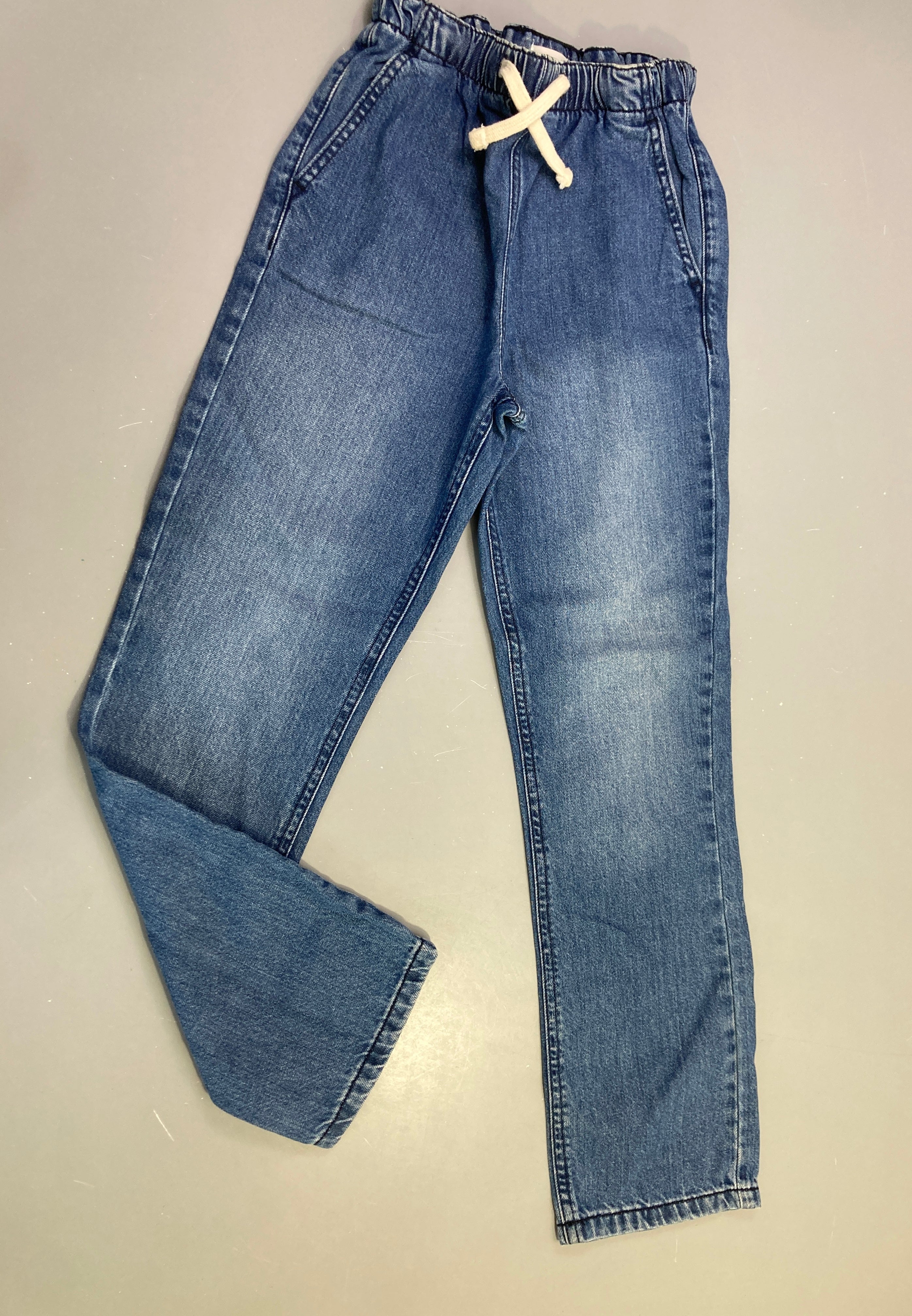 Jean taille élastique bleu délavé