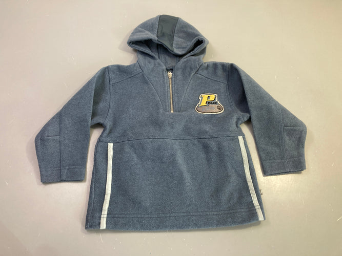 Sweat polaire bleu marine col zippé imprimé Peace Maker, moins cher chez Petit Kiwi