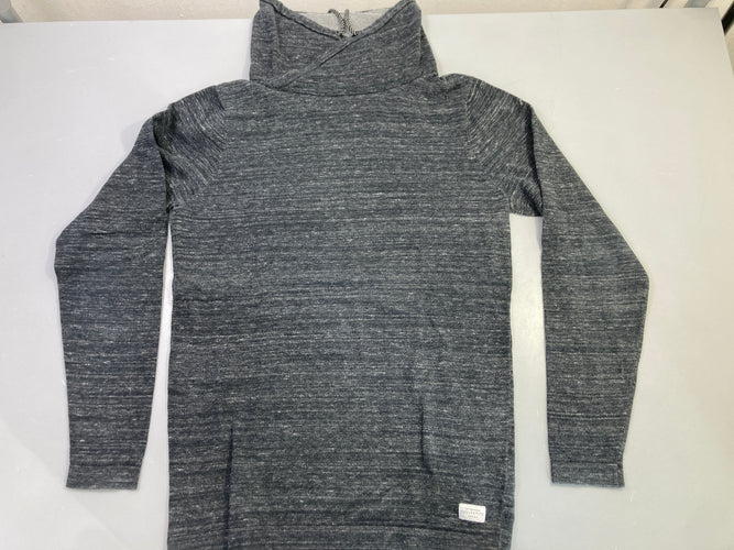 Sweat gris chiné col zippé croisé, moins cher chez Petit Kiwi