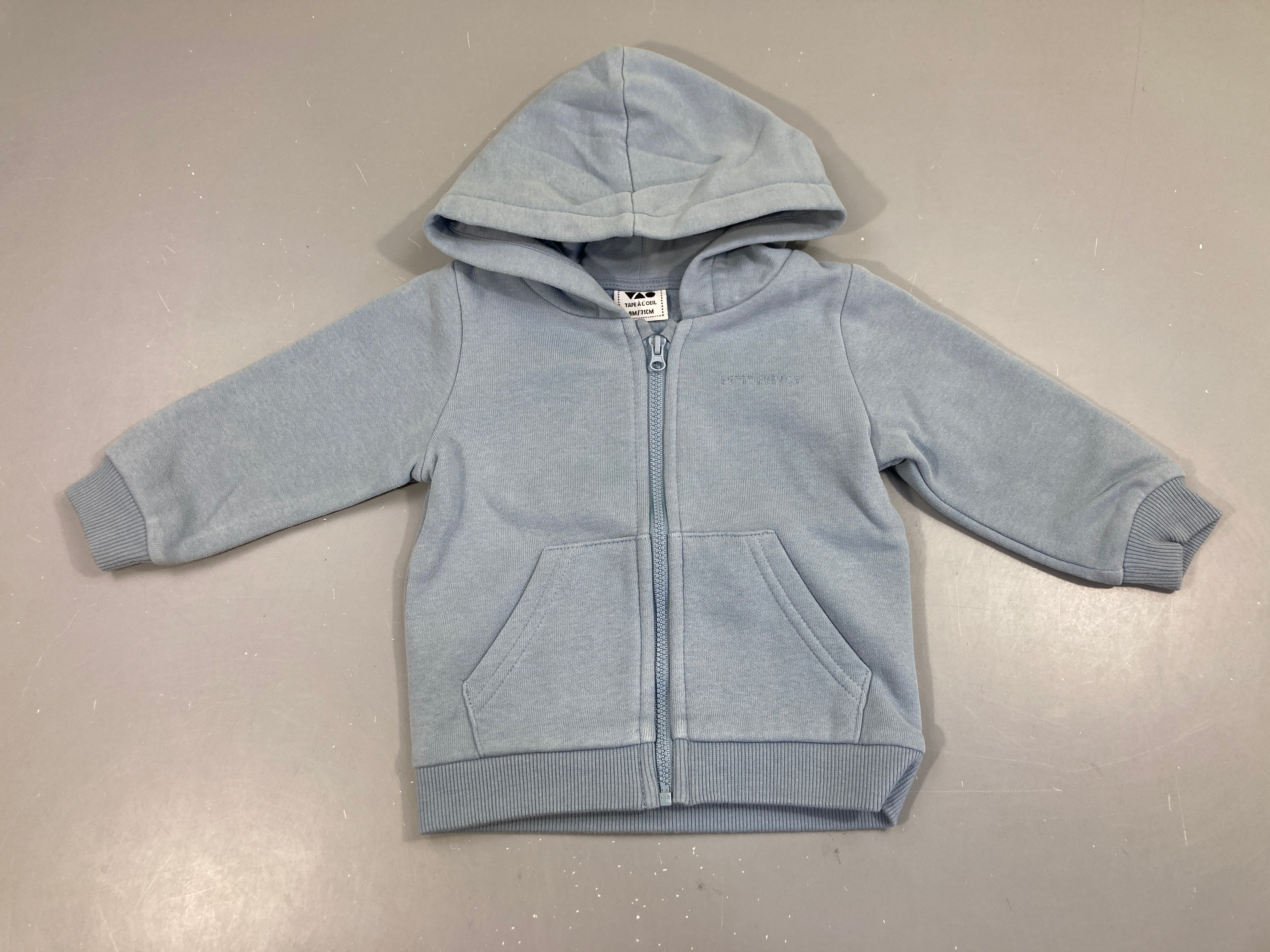Sweat zippé bleu à capuche petit prince