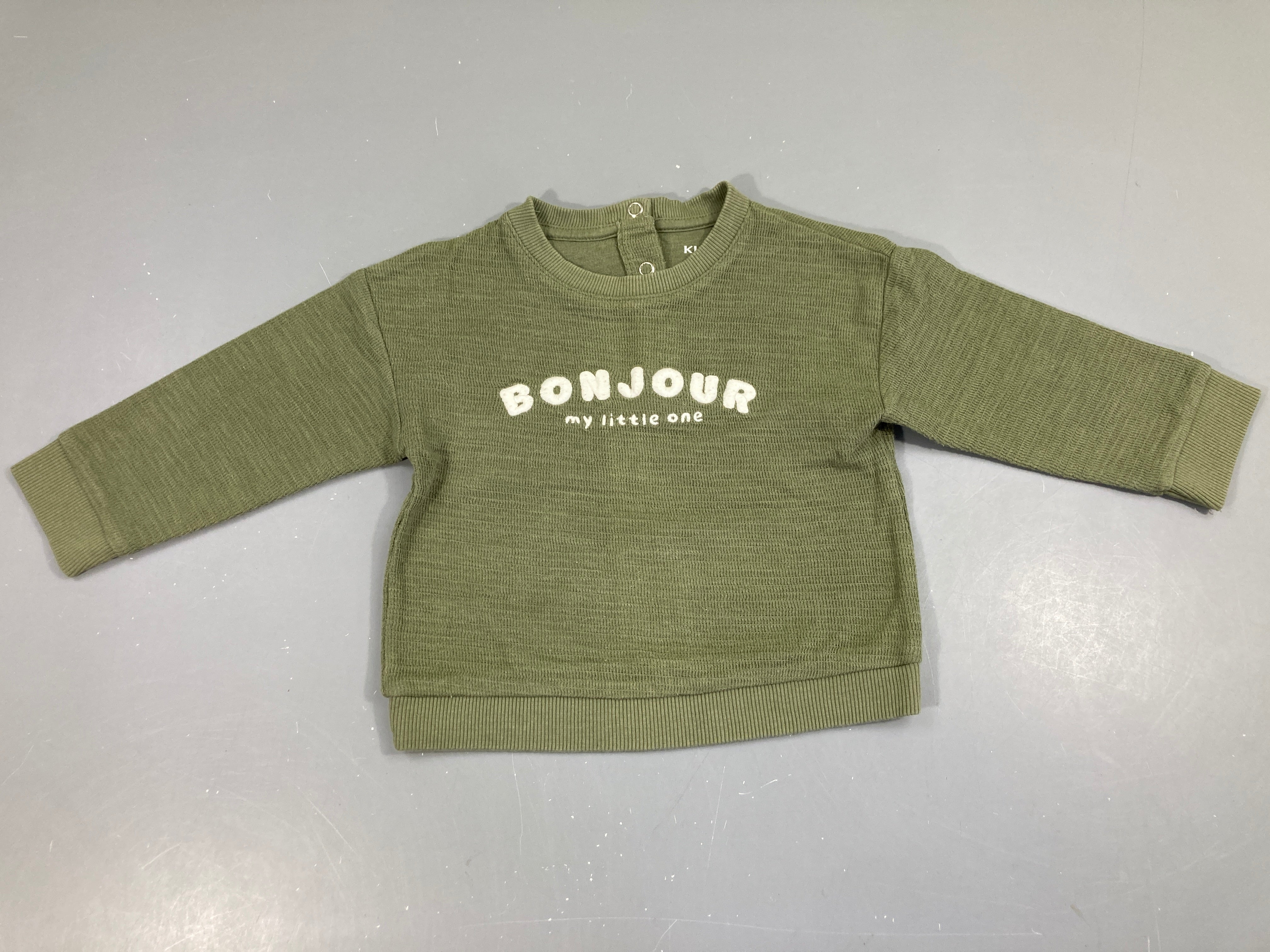 Sweat léger kaki bonjour