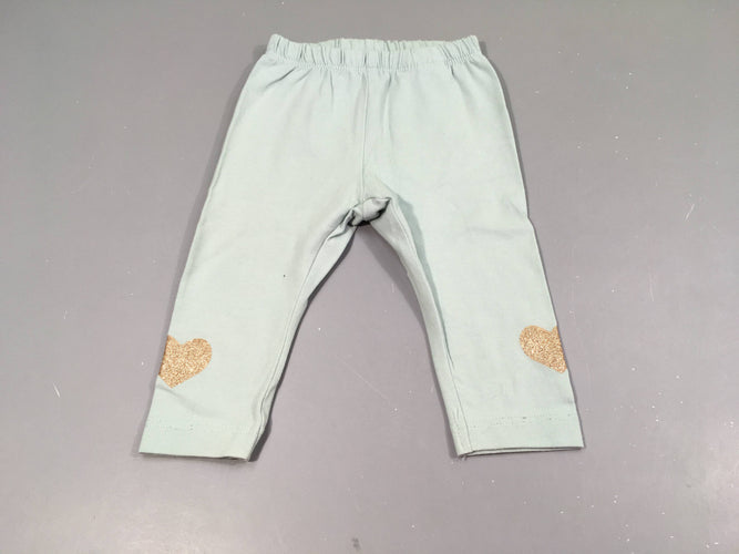 Legging bleu clair, coeurs argenté pailleté, moins cher chez Petit Kiwi